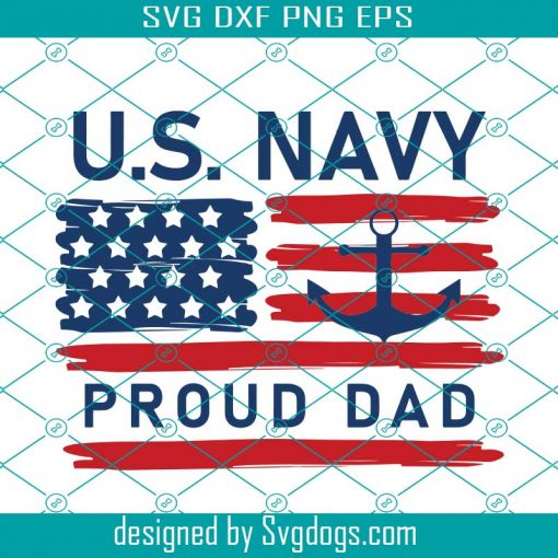 U.S Navy Proud Dad Svg, With American Flag Veteran Day Svg, Veterans Day Svg