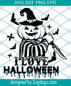 I Love Halloween Svg, Pumpkin Svg, Halloween Svg, Ghost Svg