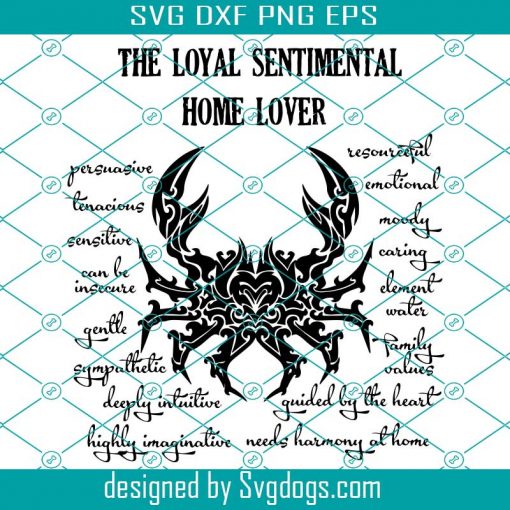 Cancer Star Sign Personality Traits Svg, Cancer Zodiac Traits Svg, Crab Svg