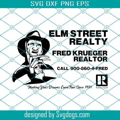Elm Street Realty Svg, Freddy Krueger Svg, Halloween Svg