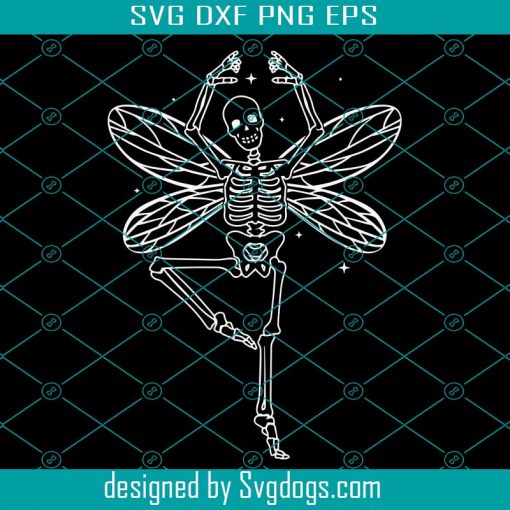 Fairycore Aesthetic Fairy Skeleton Ballet Dance Svg, Halloween Svg, Skeleton Svg