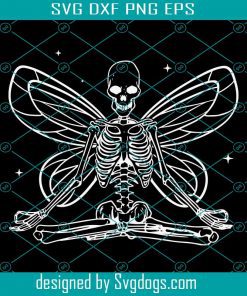 Fairycore Aesthetic Fairy Skeleton Yoga Meditation Svg, Halloween Svg, Skeleton Svg, Yoga Svg