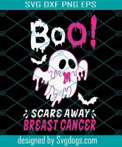 Halloween Boo Svg, I October We Wear Pink Svg, Breast Cancer Svg