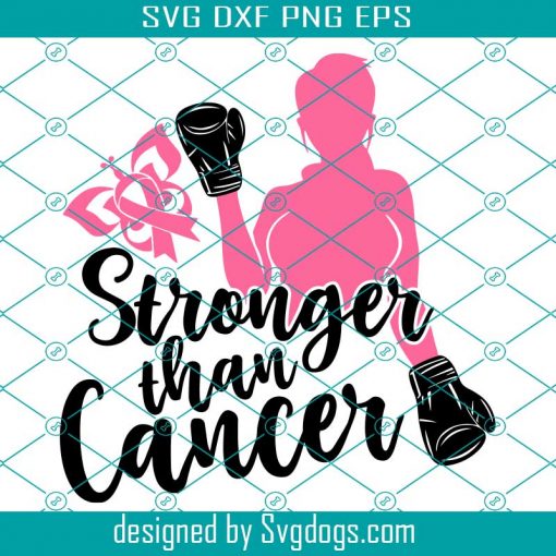 Stronger Than Cancer Svg, Cancer Awareness Svg, Breast Cancer Svg, Sport Svg