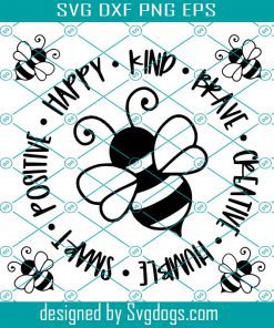 Bee Happy Svg, Bee Svg, Animal Svg, Funny Bee Svg