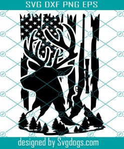 US Deer Svg, US Deer Hunting Svg, Mountain Deer Trees Svg, Mountain Svg, Deer Mountain Logo Svg