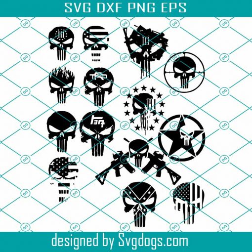 Punisher Skulls Svg, Skull Svg Bundle, Skull Svg