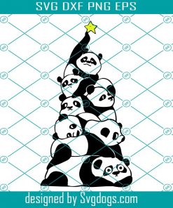 Christmas Tree Pandas Svg, Christmas Svg, Pandas Svg