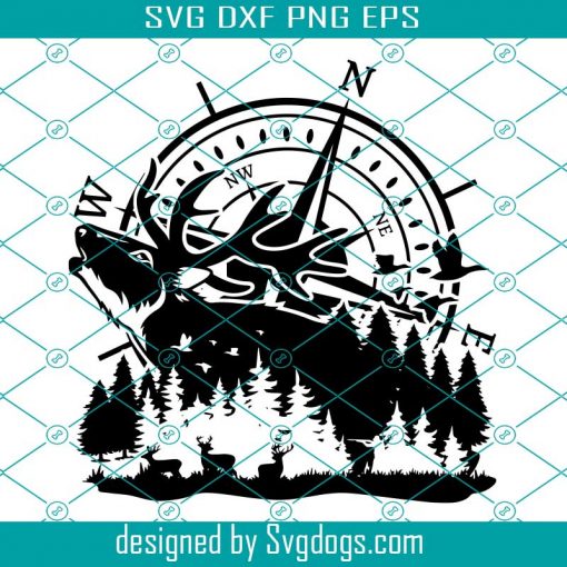 Hunting Compass Svg, Deer Hunting Svg, Deer Hunter Svg, Outdoor Hunting Svg, Hunting Shirt Svg