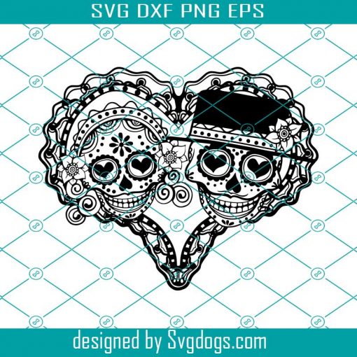 Sugar Skull Svg, Skull With Flowers Svg, Skull And Flower Svg, Floral Skull Svg, Skull Lovers Svg, Skull Rose Svg, Bones Of Human Svg