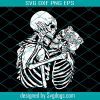 Kissing Skeleton Couple Halloween Svg, Kissing Skeletons Vintage Love Retro Svg, Skeleton Couple Svg