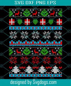 Ugly Christmas Pattern Svg, Merry Christmas Svg