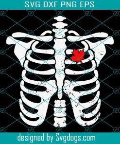 Skeleton Canada Ribcage Xray Adult Kids Funny Halloween Svg, Skeleton Svg, Funny Halloween Svg