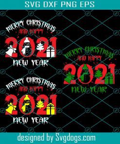 Merry Christmas And Happy New Year Svg, Merry Christmas 2021 Svg, Happy New Year Svg