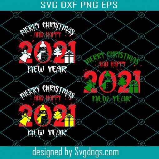 Merry Christmas And Happy New Year Svg, Merry Christmas 2021 Svg, Happy New Year Svg