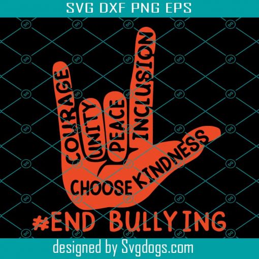 Unity Day Orange Kids 2021 Svg, Anti Bullying Love Sign Language Svg, Anti Bullying Svg