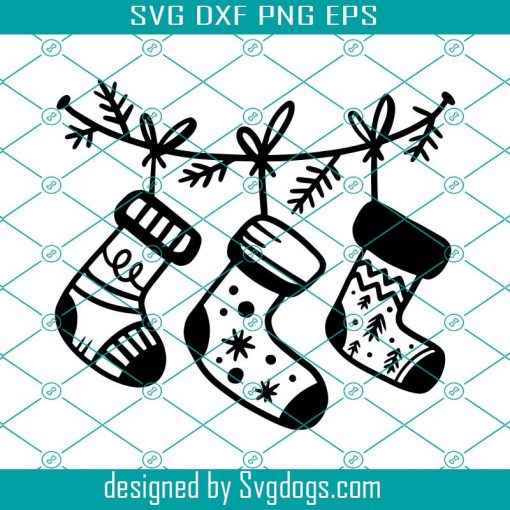 Christmas Stocking Svg, Socks Svg, Merry Christmas Svg, Santa Calus Svg, Christmas Ornament Svg