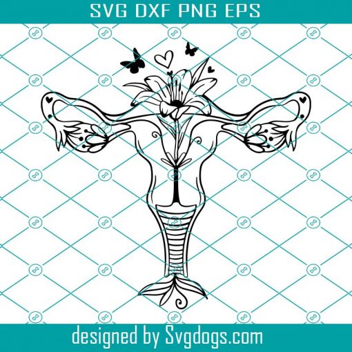 Floral Uterus Svg, Uterus With Flowers And Butterflies Svg, Flower Uterus Svg, Uterus Svg, Floral Vagina Svg, Floral Uterus Svg