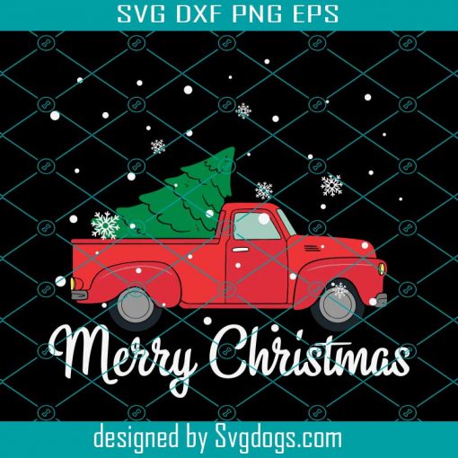Merry Christmas Red Truck Christmas Svg, Merry Christmas Svg, Red Truck Christmas Svg