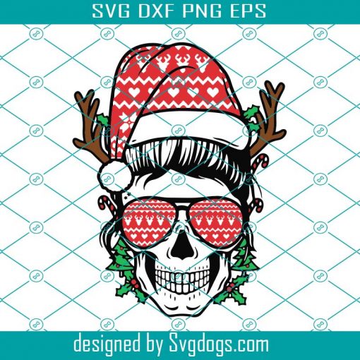 Messy Bun Christmas Svg, Messy Bun Svg, Christmas Svg