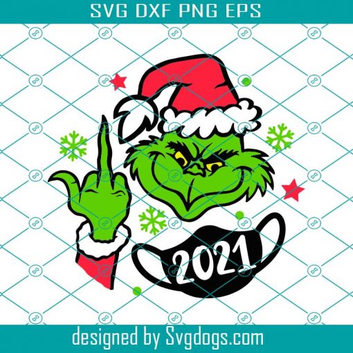 Grinch Giving The Finger Svg, 2021 Ornament Svg, Merry Fucking Christmas Svg, Funny Svg, Kids Grinch Svg