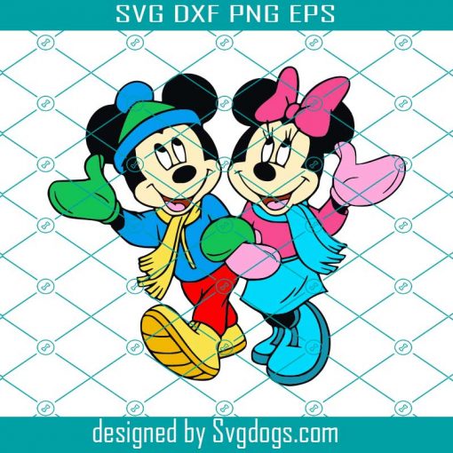 Mickey Minnie Winter Christmas Svg, Cricut Svg, Christmas Svg, Winter Svg, Family Svg