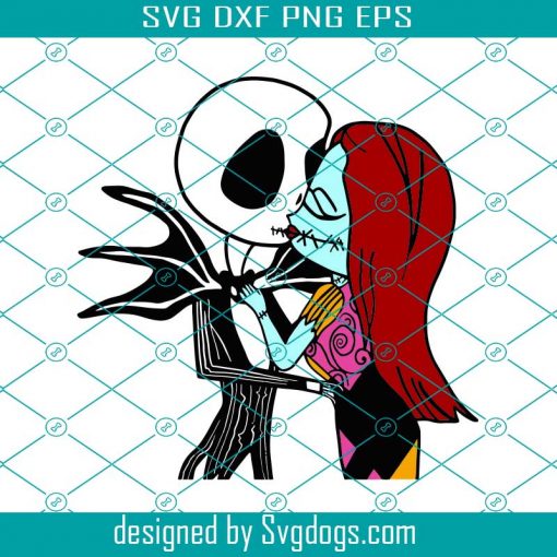 Jack & Sally Kiss Svg, Jack And Sally On Christmas Svg, Nightmare Before Christmas Svg, Jack Svg, Sally Svg