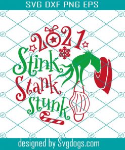 Stink Stank Stunk 2021 Circle Tile Ornament Christmas Svg, Grinch Svg, Grinch Fingers Svg