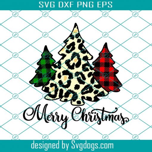 Christmas Tree Svg, Buffalo Plaid Svg, Fuzzy Leopard Svg, Cheetah Svg, Merry Christmas Svg