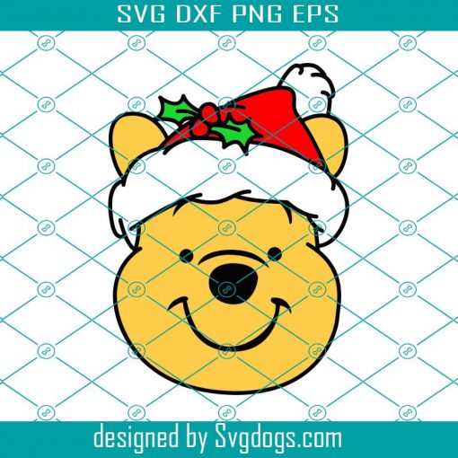 Winnie The Pooh Santa Hat Svg, Merry Christmas Svg, Santa Svg, Disney Svg