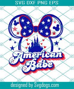 Mouse American Babe Svg, 4th Of July Svg, Mini Svg, American Girl Svg