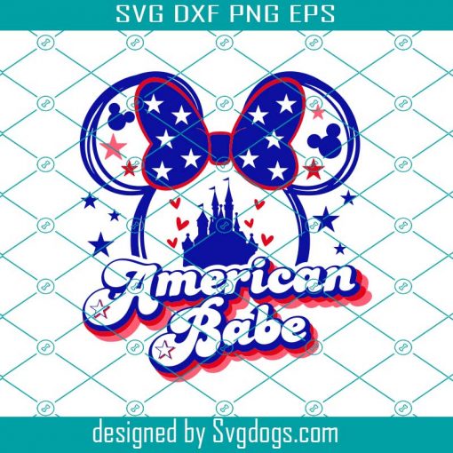 Mouse American Babe Svg, 4th Of July Svg, Mini Svg, American Girl Svg
