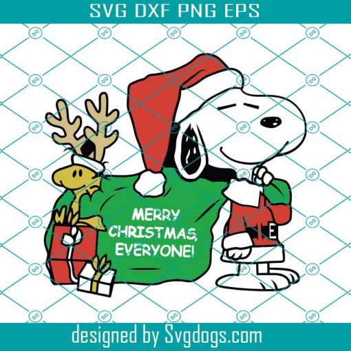 Santa Snoopy Svg, Christmas Svg, Santa Svg, Snoopy Svg
