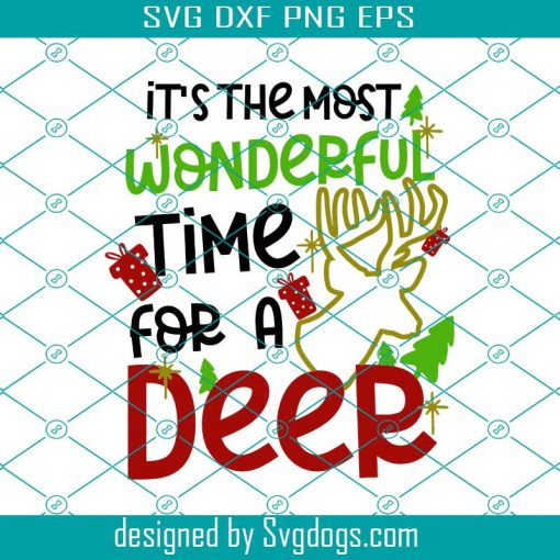 Hunting Christmas Svg,  Wonderful Time For A Deer Svg, It’s The Most Wonderful Time For A Deer Svg, Christmas Svg