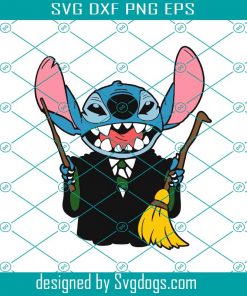 Blue Alien Wizard Green And Grey With Tie Svg, Stitch Svg, Disney Svg