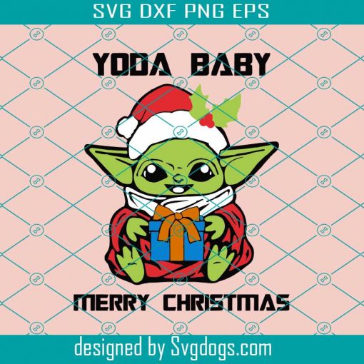 Cartoon Svg, Christmas Svg, Gift Svg, Yoda Baby Merry Christmas Svg