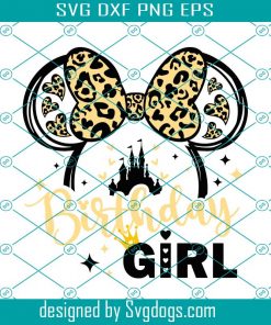 Mouse Birthday Girl Svg, Birthday Mini Leopard Svg, Birthday Girl Svg, Birthday Princess Svg