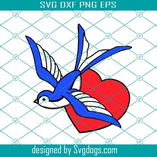 Tattoo Art Swallow Nautical Pocket Svg, bird Svg, Tattoo Svg, Love Svg