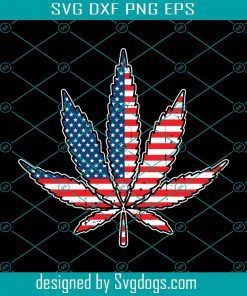 USA Weed Leaf American Flag Patriotic Marijuana Unisex Svg, American Svg, Weed Svg