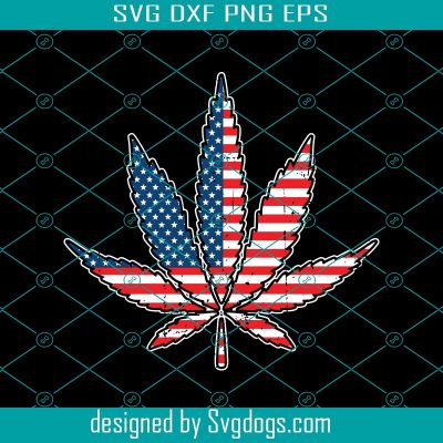 USA Weed Leaf American Flag Patriotic Marijuana Unisex Svg, American ...