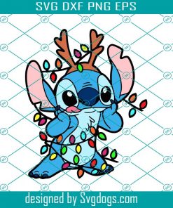 Christmas Blue Alien Svg, Stitch Santa Svg, Christmas Svg