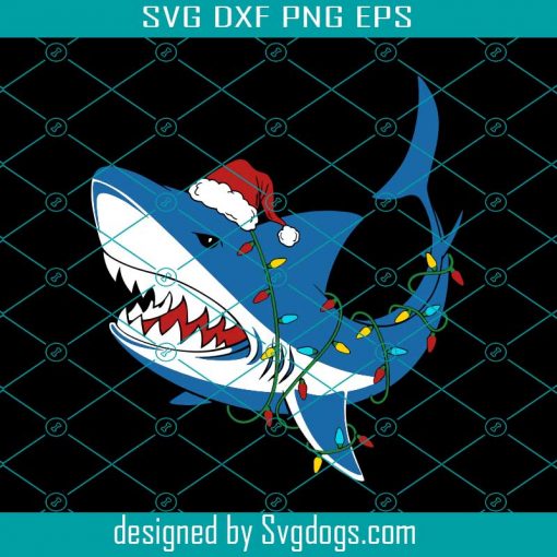 Santa Shark Christmas Svg, Christmas Svg, Shark Svg, Santa Svg