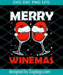 Merry Winemas Svg, Funny Christmas Wine Svg, Christmas Svg