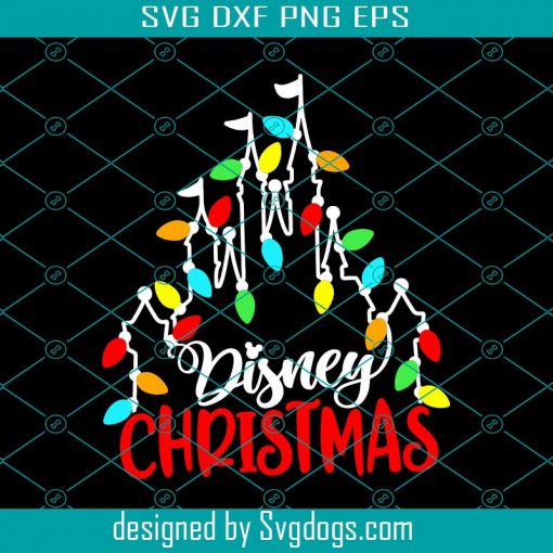 Disney Xmas Lights Castle Svg, Disney Christmas Svg, Christmas Trip Svg, Disney Svg