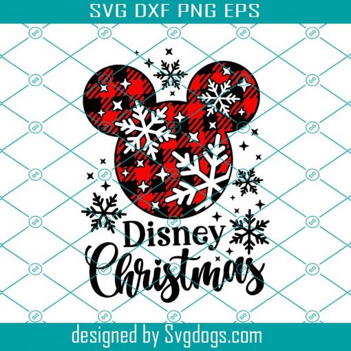 Disney Christmas Svg, Mickey Plaid Svg, Disney Plaid Svg, Mickey Snowflake Head Svg, Mickey Christmas Svg, Cut files, Svg, Dxf, Png, Eps