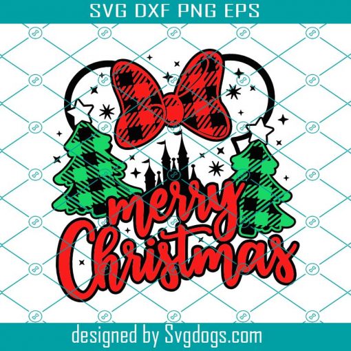 Merry Christmas Svg, Plaid Tree Svg, Merry Christmas Svg, Christmas Trip Svg, Plaid Castle Svg, Magic Castle Svg, Mouse Ears Svg