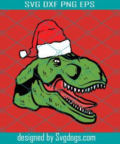 Wearing T-Rex Funny Christmas Holiday Svg, Santa Hat Svg, Holiday Svg, Christmas Svg