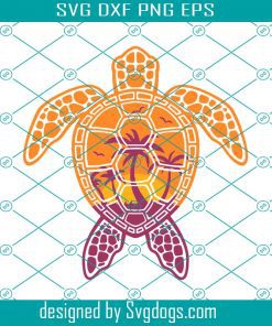 Tropical Sunset Sea Turtle Svg, Turtle Svg, Sea Svg, Trending Svg