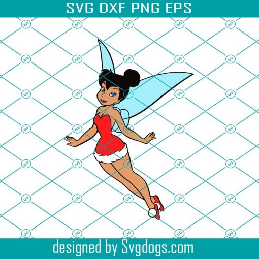 Tinkerbell Christmas Svg, African American Princess Svg, Black Princess Svg, Tinkerbell Svg, Fairy svg, Christmas Svg