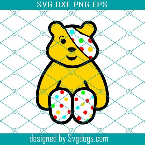 Pudsey Bear Svg, Children In Need Svg, Charity Svg, Bear Svg